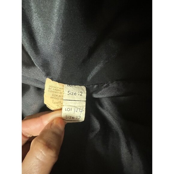 AVANT GARDE Vintage Black Leather Blazer Jacket 70s 80s USA Women Small - Picture 7 of 13